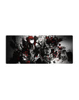 28x12 inches anime mouse pad with red-haired heroine, black wings, chains, shattered cubes, and sigils.