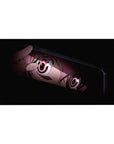 Anime girl desk pad 40x20 inches with tight close-up framing, glossy eyes, and a cute moody look.
