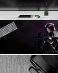 40x20 inches desk pad with Albedo from Overlord, exuding her formidable strength and loyalty in a striking black armor design.