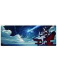32x12 inches anime girl mouse pad with Ahri on a red torii gate under a starry night sky.