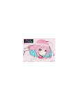 Classic anime girl mouse pad 14x10 inches with pastel backdrop, neon eyes, and RIAMU YUMEMI nameplate.
