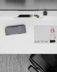 14x10 inches classic anime girl mouse pad, soft moody vibe, pink hair on clean white background for cozy gaming.