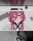 Cozy blush and pale pink tones anime desk pad 40x20 inches with teasing vibe and crisp cute artwork.