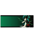 Compact 32x12 inches mouse pad with Deku, showcasing the electrifying energy of One For All in a dynamic, powerful scene.