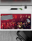 Dark red and inky black Akatsuki anime mouse pad 32x16 inches for a moody villain desk setup.