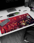 Itachi, Pain, and Deidara crowd the scene on an anime desk pad 40x20 inches, crisp poster style.