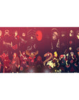 Akatsuki lineup anime desk pad 40x20 inches with cloud pattern and full villain crew artwork.