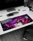 Artistic 36x16 inches desk pad with Alter Ego Sitonai from Fate/Grand Order, blending thunderous magic and mystical energy in a dynamic design.