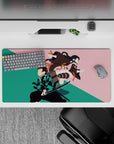High-quality 32x16 inch mouse pad showcasing the sibling bond of Tanjiro and Nezuko in artistic style