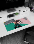 High-performance 28x12 inch mouse pad with subtle art of Tanjiro and Nezuko, ideal for gaming or work