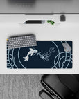 Compact 28x12 desk mat highlights koi fish and zen energy for immersive tranquil vibes