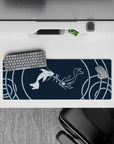 Intense 32x12 desk mat features koi harmony and soft waves with intricate nature-inspired details for fans