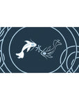 Koi Harmony desk mat 40x20 featuring two koi fish and circular waves for serene Japanese zen style