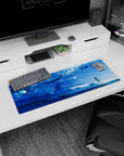 32x12 inches anime mouse pad showing lone girl in light top and short skirt watching endless sea.