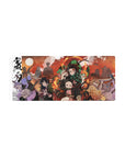 Mouse pad featuring Tanjiro, Nezuko, and the Demon Slayer Corps, 28x12 inches, with vibrant colors and dynamic action scenes.