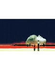 The End of Evangelion 40x20 desk pad featuring deep blues, fiery reds, and apocalyptic imagery for a hauntingly powerful aesthetic