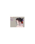 14x10 inches classic anime girl mouse pad with cherry blossoms, kimono profile, and cute cat ears.