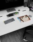 Eru Chitanda from Hyouka staring close-up with curious expression, anime girl mouse pad 14x10 inches.