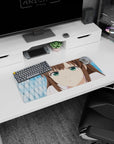 28x12 inches Hyouka Eru Chitanda mouse pad, pouty close-up stare with curious expression.