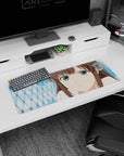 32x12 inches Hyouka Eru Chitanda mouse pad, pouty close-up stare with cool blue backdrop.