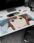 Eru Chitanda pouty close-up from Hyouka on an anime desk pad 40x20 inches.