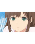 Hyouka anime girl desk pad 40x20 inches with close-up portrait and crisp pastel print.