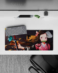 Compact yet detailed 28x12 inch mouse pad showcasing Nezuko's gentle yet fierce spirit for anime fans