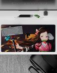 High-quality 32x16 inch mouse pad showcasing Nezuko's gentle spirit and fierce strength for gaming setups