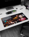 Durable 32x16 inch mouse pad with Nezuko Kamado's serene artwork, perfect for anime-inspired desks