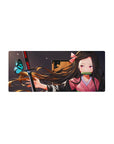28x12 inch mouse pad featuring Nezuko Kamado in a serene butterfly-themed design from Demon Slayer