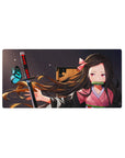 32x16 inch mouse pad featuring Nezuko Kamado in a tranquil butterfly moment from Demon Slayer