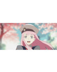 Zero Two Sakura Serenity Mouse Pad 36x16 with cherry blossom theme for immersive focus and fan inspiration