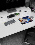Tsunade mid-shout with fists raised on classic anime mouse pad for gamers, 14x10 inches.