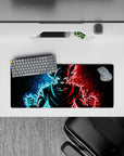 Compact yet detailed 28x12 inch mouse pad showcasing Goku Black's fierce flame energy for enthusiasts