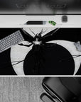 40x20 inches mouse pad with Ulquiorra Cifer's Segunda Etapa under a pale moon, featuring black wings, glowing energy, and haunting script.
