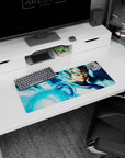 Dragon Ball Z mouse pad, 28x12 inches, with Vegeta in Super Saiyan Blue, perfect for fans of dynamic action and powerful anime visuals.