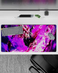 High-quality 32x16 inch mouse pad showcasing Goku Black's fury and devastating attack for setups
