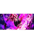 36x16 inch desk pad highlighting Goku Black's Super Saiyan Rosé form with intense pink and purple hues