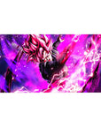 40x20 inch desk pad featuring Goku Black in Super Saiyan Rosé form with vibrant pink and purple energy