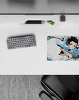 14x10 inches mouse pad with Tanjiro’s Water Breathing technique, perfect for adding intense precision and power to any desk setup.