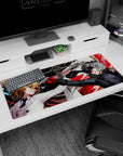 Persona 5 Royal desk pad 36x16 inches featuring Joker and Akechi in a dynamic standoff with swirling reds and blues.