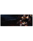 32x12 inches anime mouse pad with RX-78-2 Gundam firing a cannon in a smoky battlefield design.
