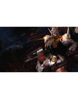 RX-78-2 Gundam anime desk pad 40x20 inches with smoky battlefield and blazing cannon design.