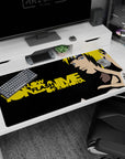 Yellow Flash Minato stares forward, hand ready for jutsu on desk pad, 40x20 inches.