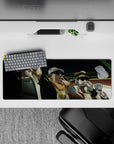 Playful 32x12 desk mat features Jotaro and gang's refreshing break with intricate and fun details