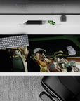 Striking 36x16 desk pad highlights Jotaro's iconic break with vibrant and fun details for fan admiration