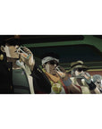 Jotaro break scene desk mat 40x20 featuring JoJo's gang enjoying drinks for a humorous and iconic touch
