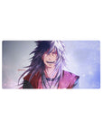 32x16 inches anime mouse pad featuring a smiling mentor-style ninja with white hair and red haori.