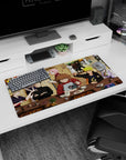 32x16 inches Naruto mouse pad featuring Naruto grinning as Sakura judges beside a bored Shikamaru.