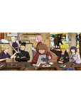 Naruto Team 7 ramen shop scene anime desk pad, smooth print, 36x16 inches.